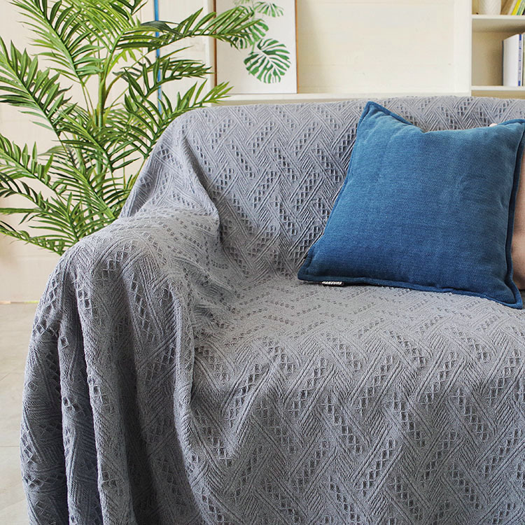 ins nordic đơn giản màu xám sofa kẻ sọc vải sofa chăn bọc vải bụi che nắp bảo vệ bìa đầy đủ - Bảo vệ bụi áo trùm vệ sinh máy lạnh