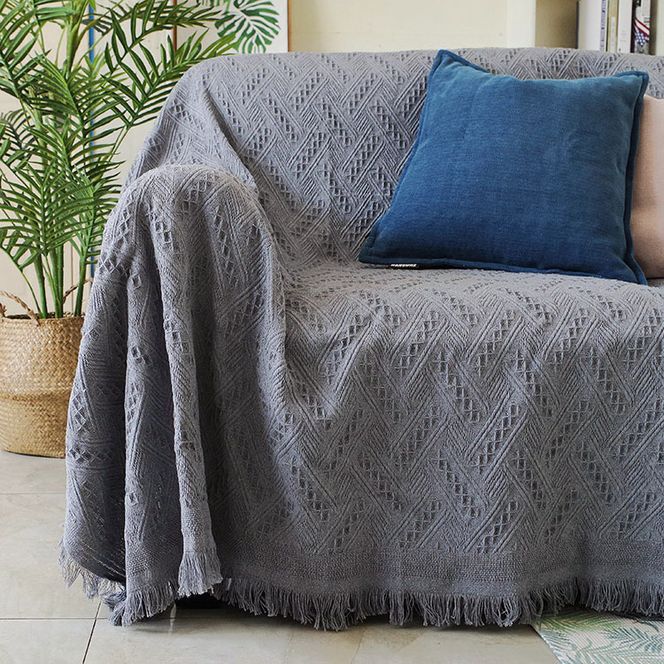 ins nordic đơn giản màu xám sofa kẻ sọc vải sofa chăn bọc vải bụi che nắp bảo vệ bìa đầy đủ - Bảo vệ bụi áo trùm vệ sinh máy lạnh