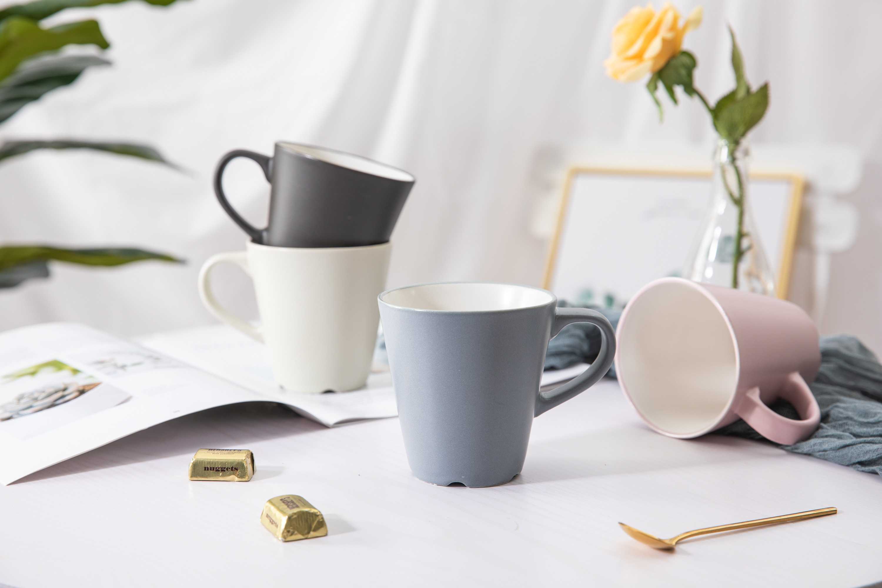 ins denora nordic simple matte solid color mug coffee cup milk cup water cup ceramic cup