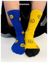 iiammo Mimi studio autumn and winter original design new products foreign style childrens neutral smiling face mid-cut socks socks