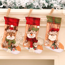 New cross-border three-dimensional printed Christmas stocking gift bag old man snowman Christmas decorations small gifts for children
