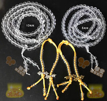 Artificial white crystal Rosary 108 Guanyin Vajrasattva practice Buddha beads k9 white crystal hand string bracelet counting beads