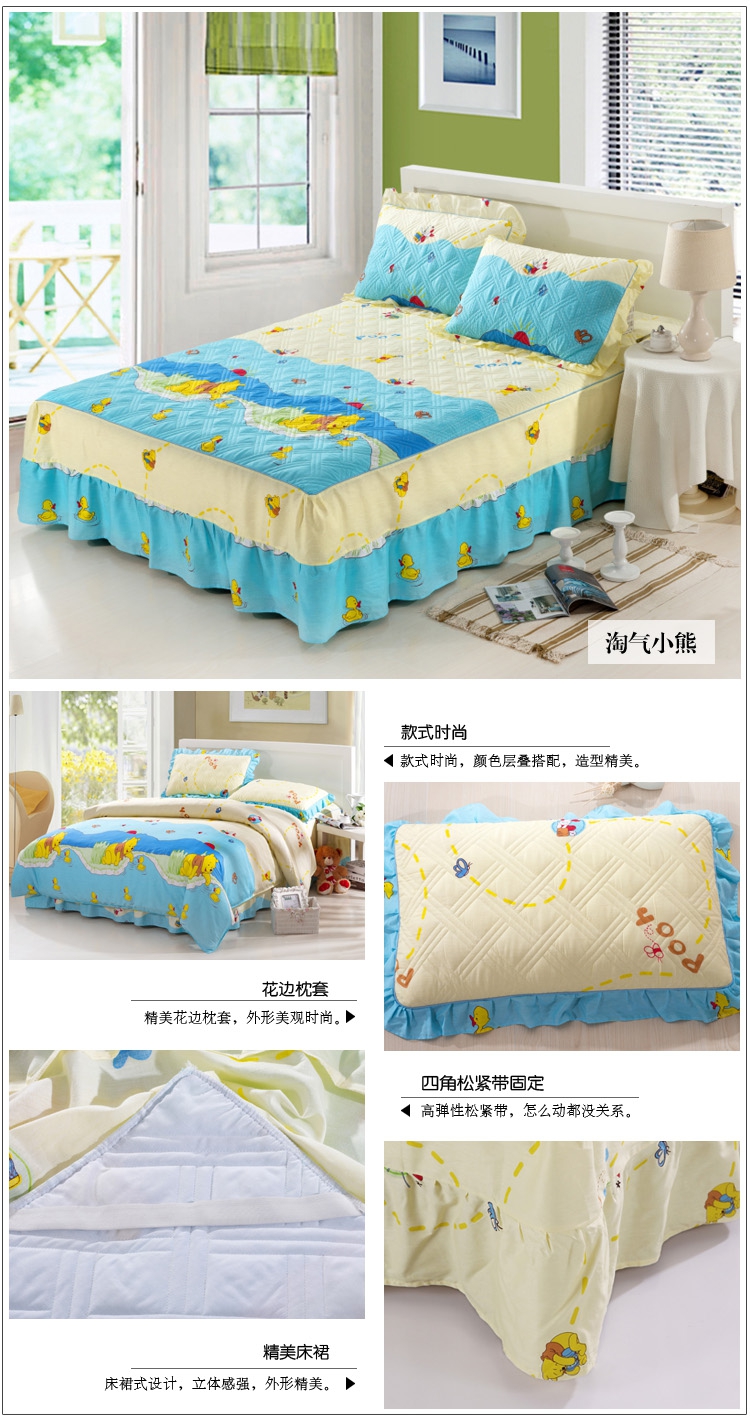 Cotton phim hoạt hình chăn bông đệm giường trẻ em bông cộng với giường bông trải giường trampoline tấm trải giường chăn đơn mảnh đặc biệt cung cấp ga giường viền họa tiết