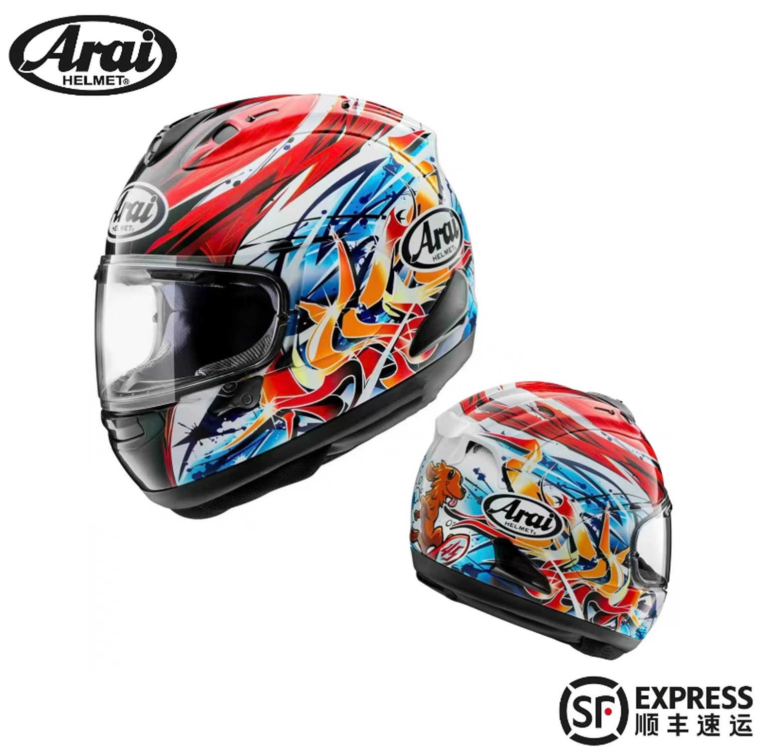Шлем для полного лица ARAI RX-7X Crane Surf Puppy Isle of Man TT Knife Guard Haydn Big Eye Track