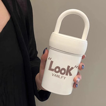 Stainless steel thermos cup for accompanying coffee cup for girls good-looking simple portable free cup with customized logo