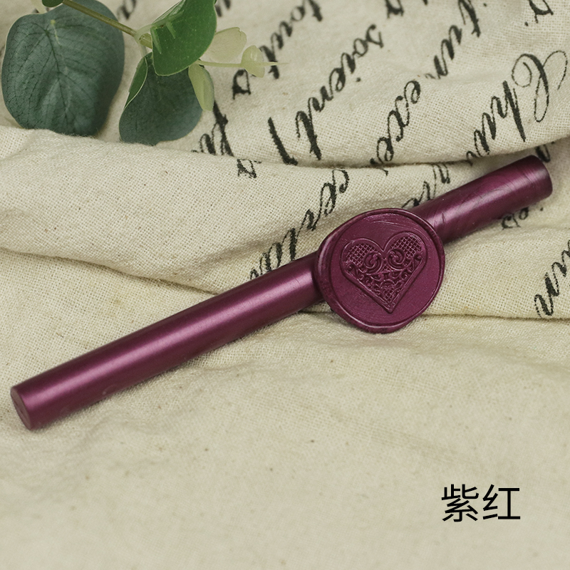 Purplish Redcircular Lacquer wax stick   Retro Fire paint seal special-purpose Sealing wax   envelope seal   Lacquer wax strip 59 colour