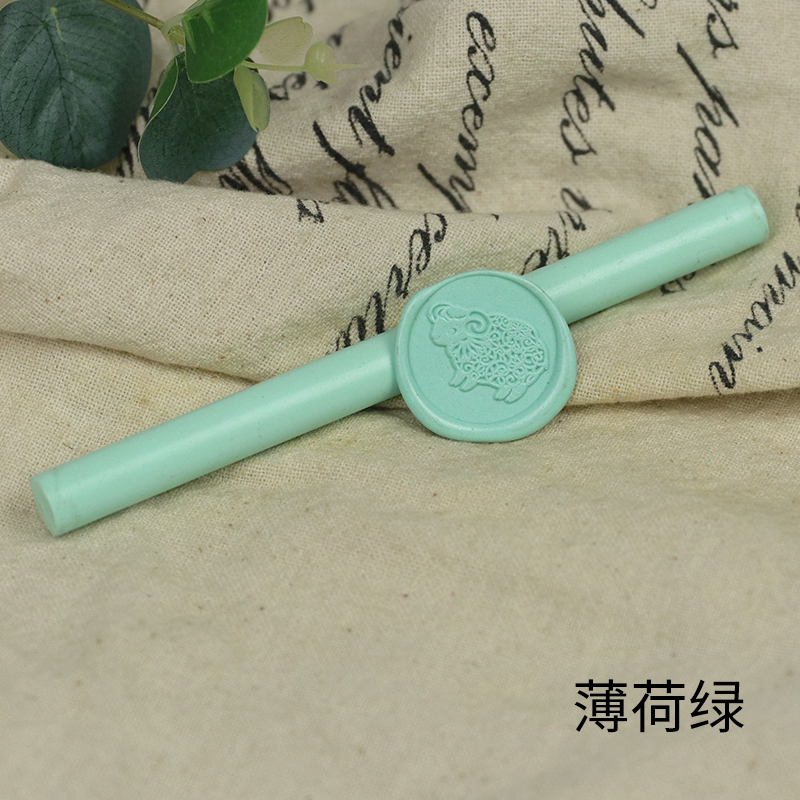 Mint Greencircular Lacquer wax stick   Retro Fire paint seal special-purpose Sealing wax   envelope seal   Lacquer wax strip 59 colour