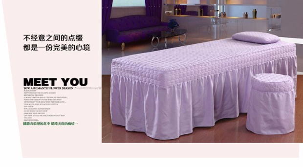 Hàn Quốc rắn màu mềm bông đẹp giường bao gồm bốn bộ thẩm mỹ viện đặc biệt SPA massage giường tùy chỉnh