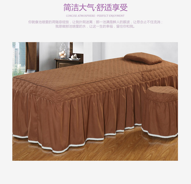 Cao cấp mềm thêu spa denim bedspread vẻ đẹp vẻ đẹp massage salon đơn giản giường màu bìa tùy chỉnh - Trang bị tấm tìm mua ga phủ giường spa