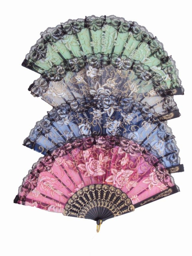 Chinese style women's lace fan seven combination Wing Chun dance fan Dance fan Folding fan Wedding fan