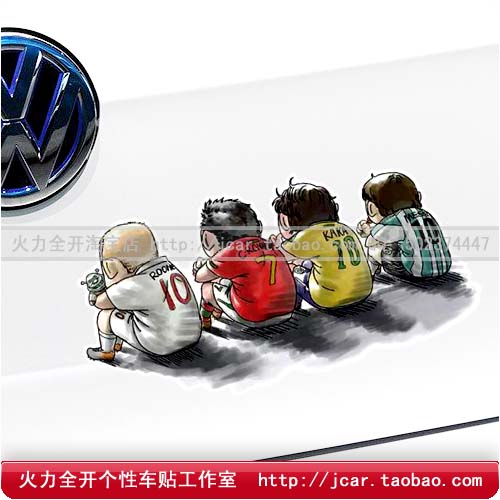 Scratches shielded body stickers Euro cup Messi football obvious car stickers