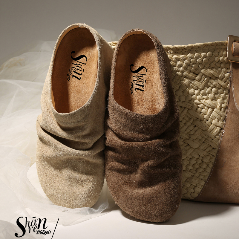 Shānren New Women's Height-Increasing Birkenstock-Style Shoes, Versatile Platform Sole, Closed-Toe Slip-On Mules