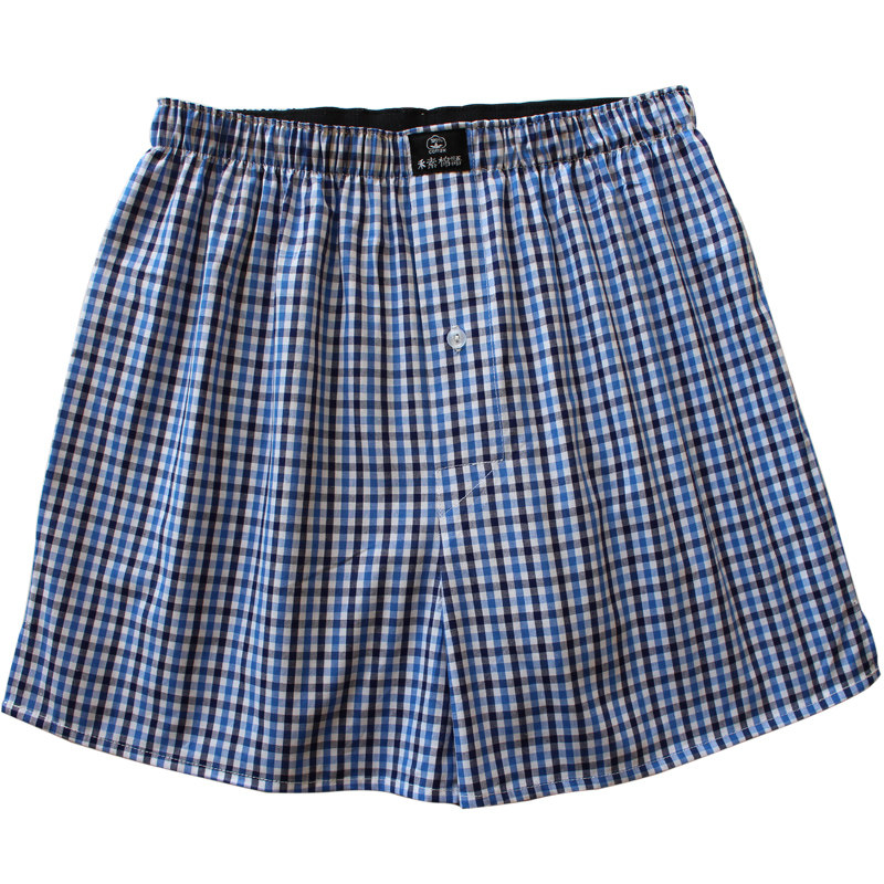 Three men's cotton arrow pants men's underwear loose high-waist cotton plaid pants sports comfortable home