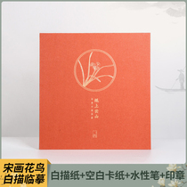 Chinese painting picture book white drawing spectrum Song Dynasty flowers and birds copying line draft fine brushwork painting famous painting Xuan paper painting ancient style gift box