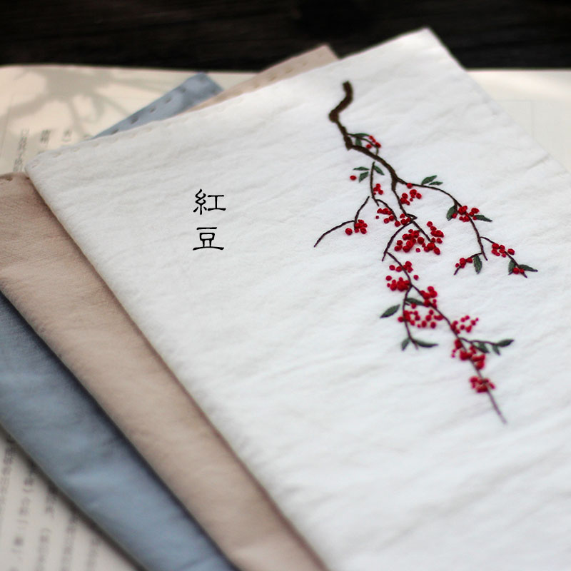 Red Bean┇Pure cotton male girlfriend sweats handkerchief embroidered handkerchief diy material package Valentine's Day gift