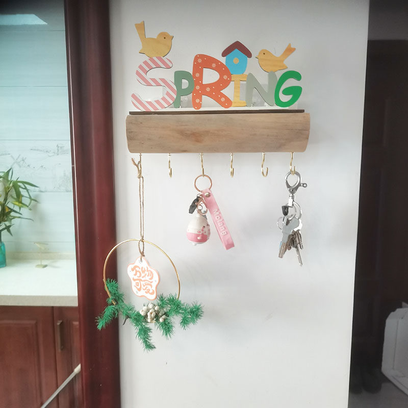 Adorable key wood containing layer Shelf ins set matter Xuanguan wall hanging into the doorway wall decoration hanger