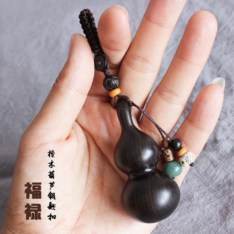 Ebony car wood gourd car pendant interior product Fluke creative hand-woven bag hanging jewelry keychain
