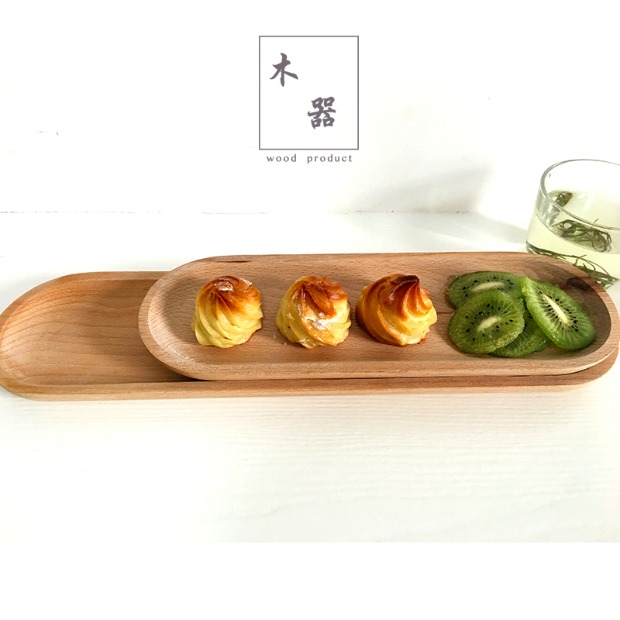 Tấm gỗ hình chữ nhật Nhật Bản Sáng tạo cao cấp 榉 Tấm gỗ phương Tây Bánh snack khay gỗ hộ gia đình khay trà gỗ nguyên khối