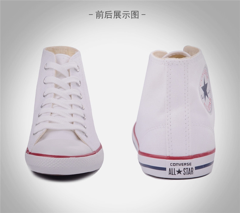Mùa xuân 2018 Converse giữa giúp dây đeo mỏng phía dưới giày vải cổ điển nữ màu đen 537213C trắng 537216C shop giày nam nữ