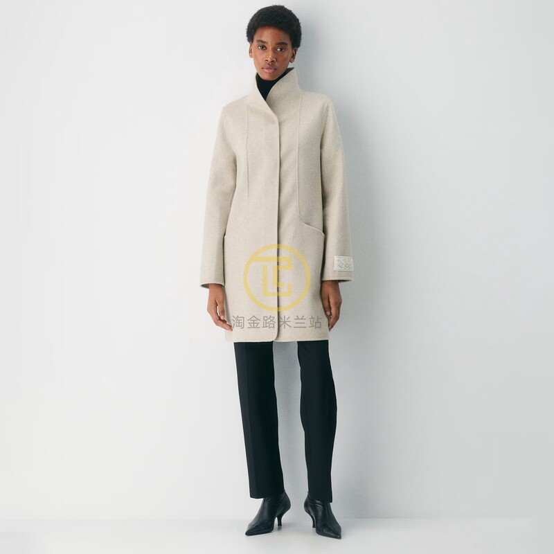Aritzia Silhouette Double-Sided Woolen Coat for Women Cocoon Coat128328