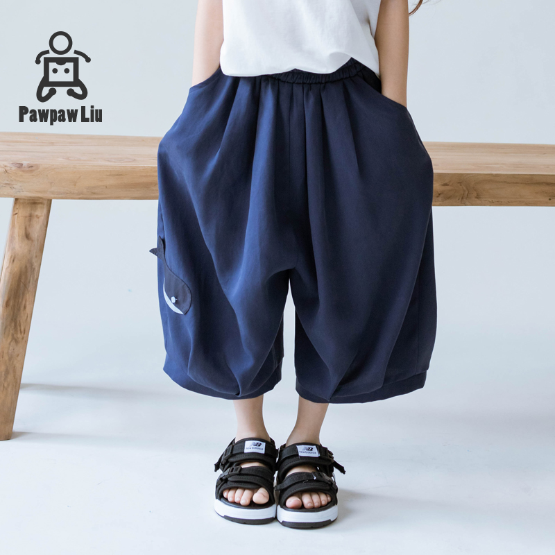 Pawpaw Liu original design men's and women's pants Summer thin New Japanese cute little whale bloomers for children
