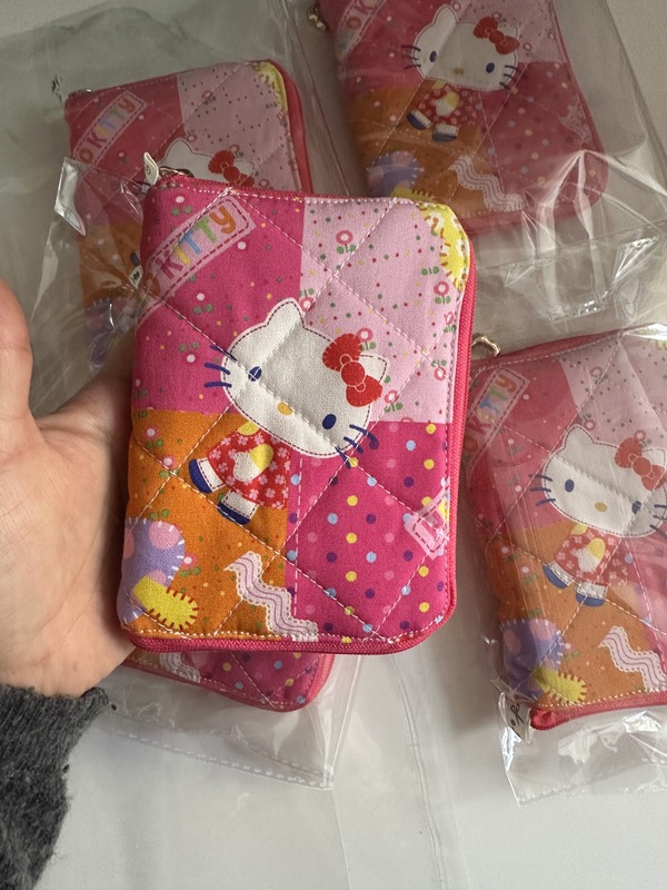 Hello Kitty Handmade Storage Bag Wallet Multi-Layer Card Holder Super Cute Hello Kitty Pattern Thick Fabric
