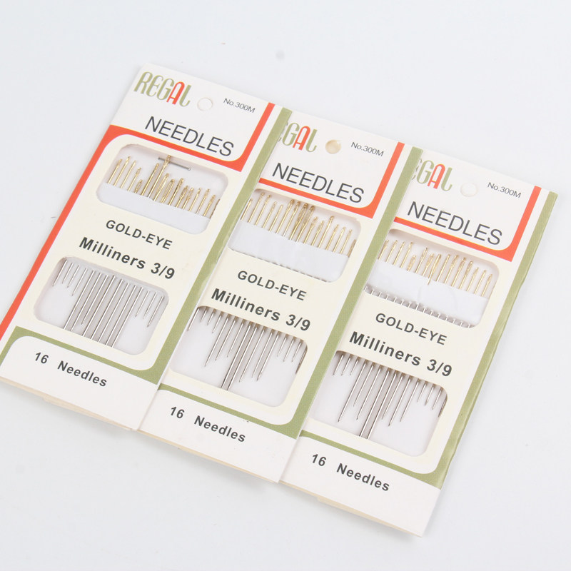 Mr. Elk Gentleman Needle Karate Sewing Needle 16 gold tail needle macroporous gold tail pin 16 Needle Card Embroidered Hand-stitched Needle