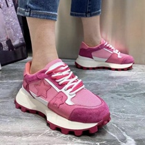 Goofy sport Korea leather strap with thick soles of small barbaric waist shoes mesh spring womens shoes