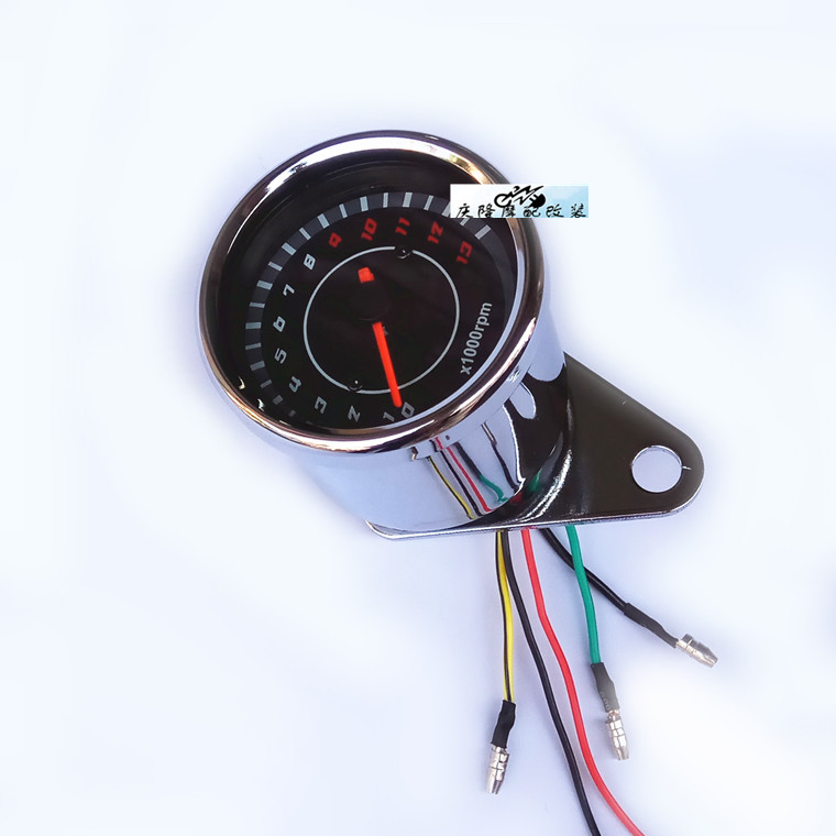 Xe máy retrofit retro mét tachometer LED chiếu sáng mạ điện cơ tachometer điện tử cảm ứng tachometer đồng hồ xe máy sirius