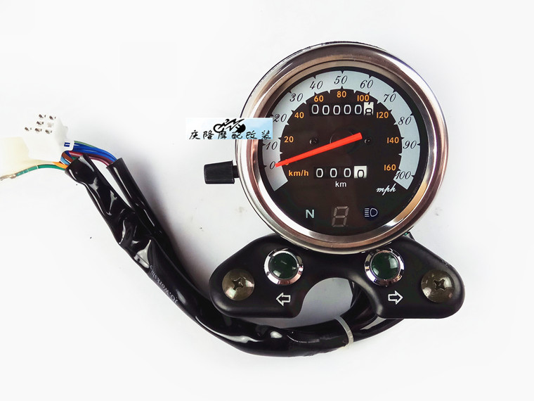 Xe máy CG125 sửa đổi retro đồng hồ mã bảng đo đường kính GN125 cỏ trên bay Tianjun sửa đổi đồng hồ xe máy sirius