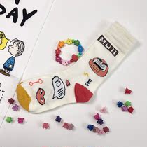 Left disassembly 2020 middle tube student Japanese sweet cute stockings Socks cartoon avatar personality movement