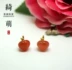 Dễ thương Little Peach 925 Bạc mạ vàng tự nhiên Nam đỏ Agate Juicy Peach Peach Mặt dây tai Bông tai Bông tai DIY DIY - Vòng đeo tay Clasp