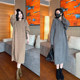 Plus size fat sister knitted sweater dress women's autumn and winter new matching coat with long hooded sweater skirt