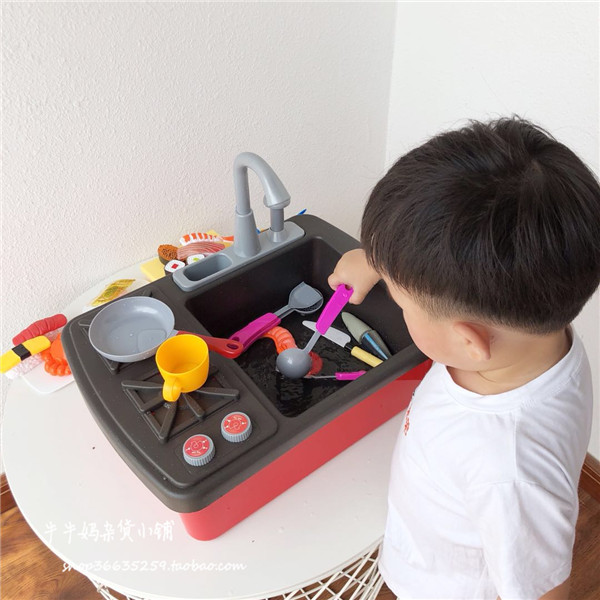 Trẻ em chơi nhà mô phỏng nhà bếp đồ chơi chìm nước ra bé trai và bé gái nấu cơm phù hợp với bé cửa hàng đồ chơi trẻ em