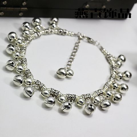 Nhảy múa Tây Tạng chuông bạc vòng chân nữ phiên bản Hàn Quốc của phong cách retro quốc gia đơn giản retro thời trang nam handmade Sen sinh viên lắc chân vàng trắng