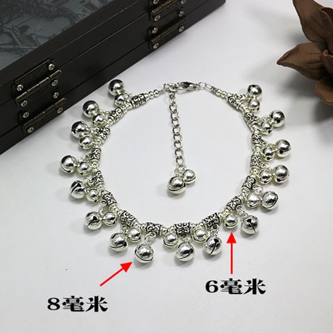 Nhảy múa Tây Tạng chuông bạc vòng chân nữ phiên bản Hàn Quốc của phong cách retro quốc gia đơn giản retro thời trang nam handmade Sen sinh viên lắc chân vàng trắng