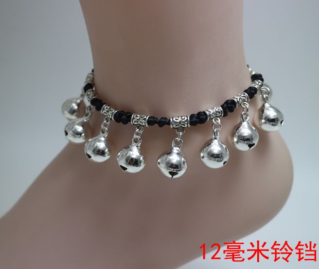 Nhảy múa chuông bạc Tây Tạng có âm thanh vòng chân nữ retro phong cách dân tộc retro thời trang nam handmade Sen sinh viên lắc chân nữ phong thủy