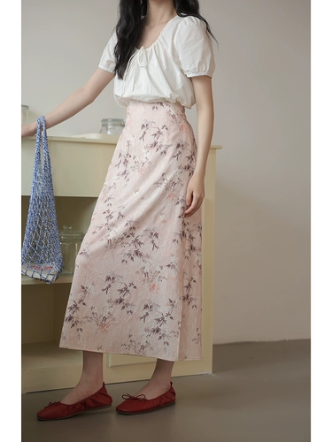 Длинная летняя приталенная длинная юбка, китайский стиль, подходит для подростков, А-силуэт