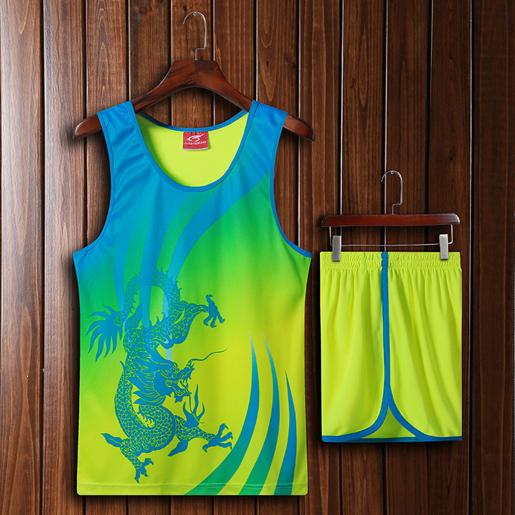 Dragon pattern track suit suit men and women children's students long sprint competition sportswear shorts quick-drying training vest