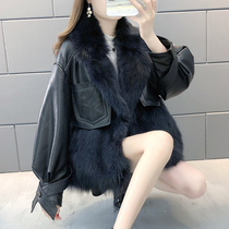 2021 new fur coat female small foreign style genuine leather stitching fox fur big brand fashion young style
