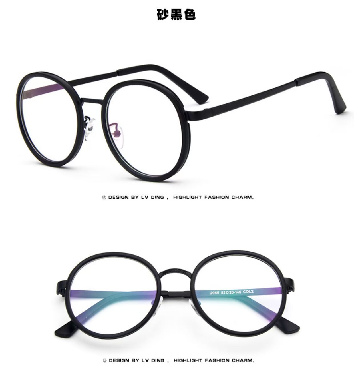 Kính khung kim loại tròn retro mới Phiên bản Hàn Quốc của gương phẳng Harajuku với khung cận thị gương kính thủy triều khung mắt kính gucci