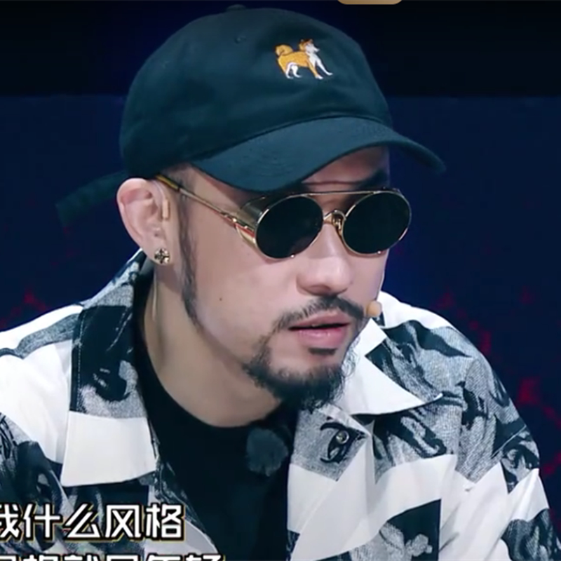 China's new rap mchot hot dog with the same sunglasses European and American steampunk glasses personality sunglasses retro