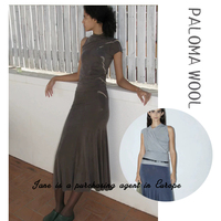 Guoxian PALOMA WOOL 24 new Vicky cupro knitted stretch mid-length skirt