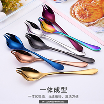 Net red 304 stainless steel salad fork Creative Western fork Fruit fork Pasta fork spoon multi-purpose tableware household