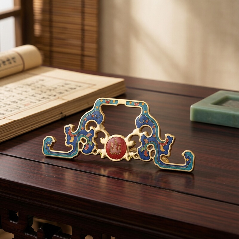 Enamel Brass Hooks, Chinese Antique-Style Plaque and Calligraphy Frame Hooks, Modern Decorative Painting Hooks, Ming and Qing Classical Style Enamel Brass Hooks, Chinese Antique-Style Plaque and Calligraphy Frame Hooks, Modern Decorative Painting Hooks, Ming and Qing Classical Style