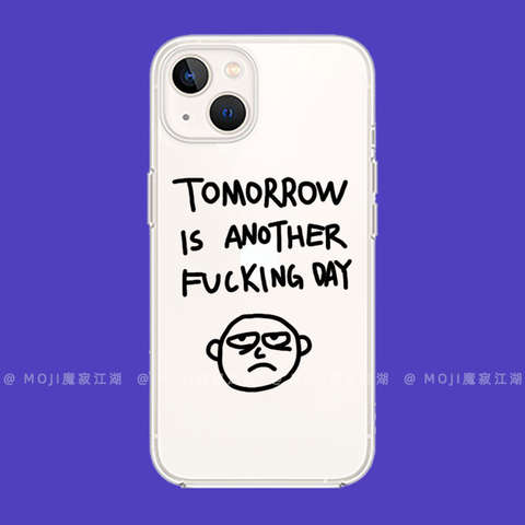 Grumpy Stick Figure Minimalist Cute Transparent iPhone Case