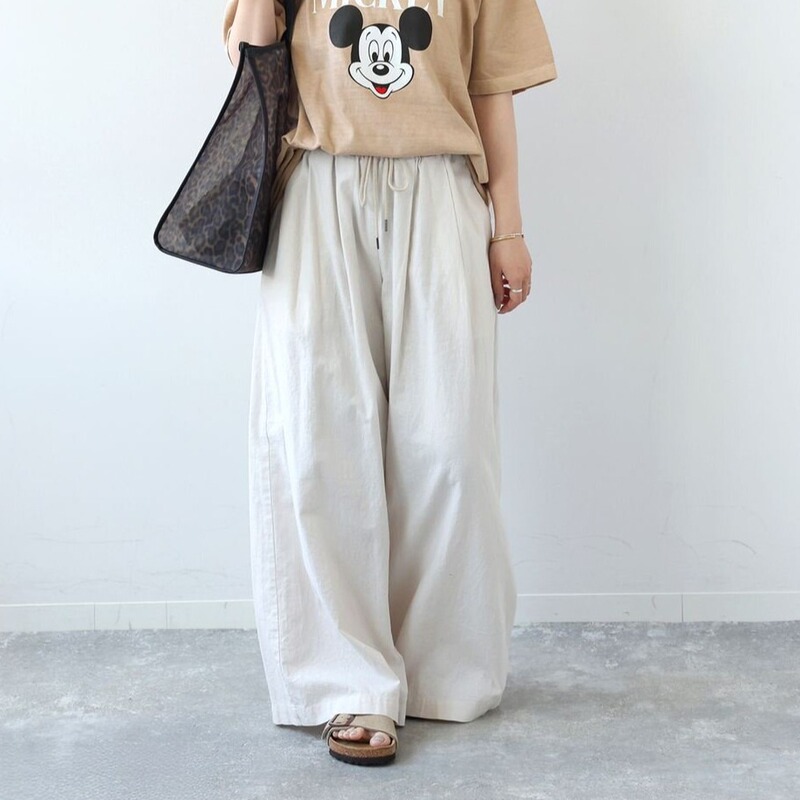 Summer Japanese Style Js-R Elastic High-Waisted Pleated Loose Casual Workwear Lazy Cotton-Linen Cool Straight-Leg Wide-Leg Casual Pants