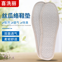 Loofah insole loofah pulp for all seasons for men and women breathable sweat-absorbent deodorant comfortable sweat-wicking sports leather natural