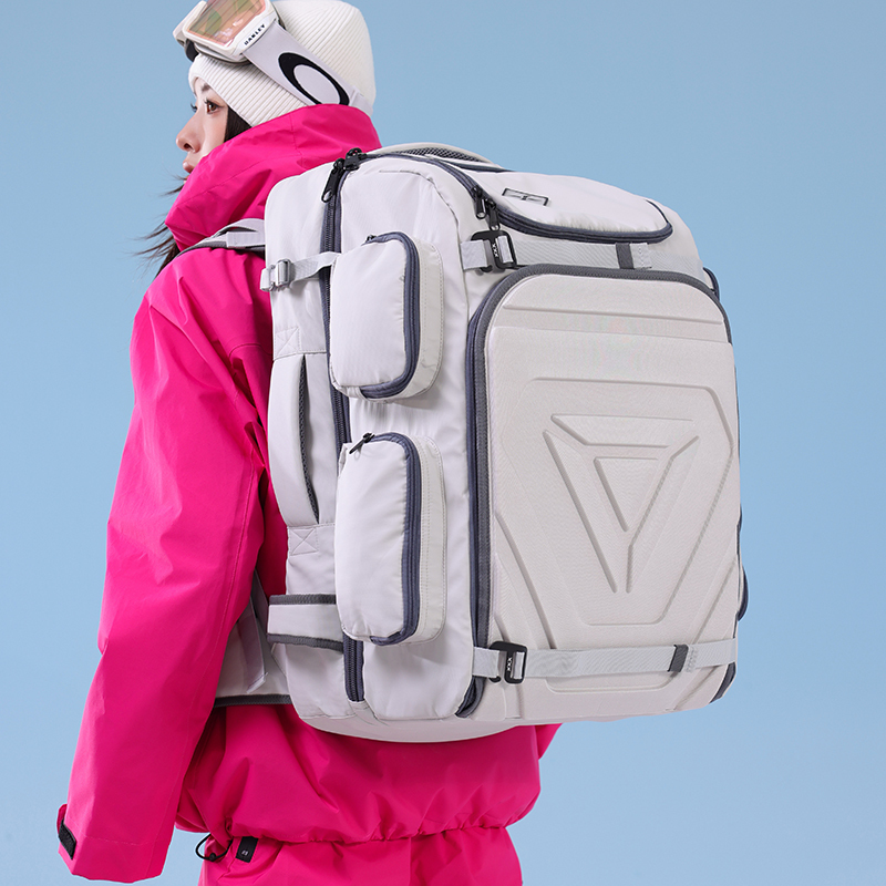 Xxxsnow Snowboard Backpack Double Shoulder Snow Shoe Bag Single and Double Board Bag Waterproof Ski Equipment Bag Dry and Wet Separation Compartment 65L
