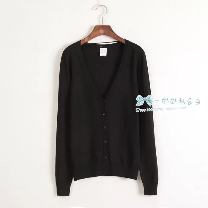 Khuyến mãi mùa thu Đi lại thường xuyên Quần áo nữ mỏng màu cổ chữ V Áo len cardigan khoác cardigan